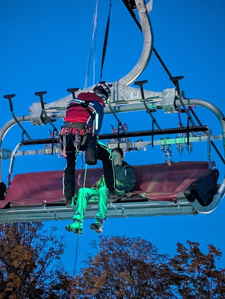Seilbahn-Evakuierung der Bergwacht Deggendorf